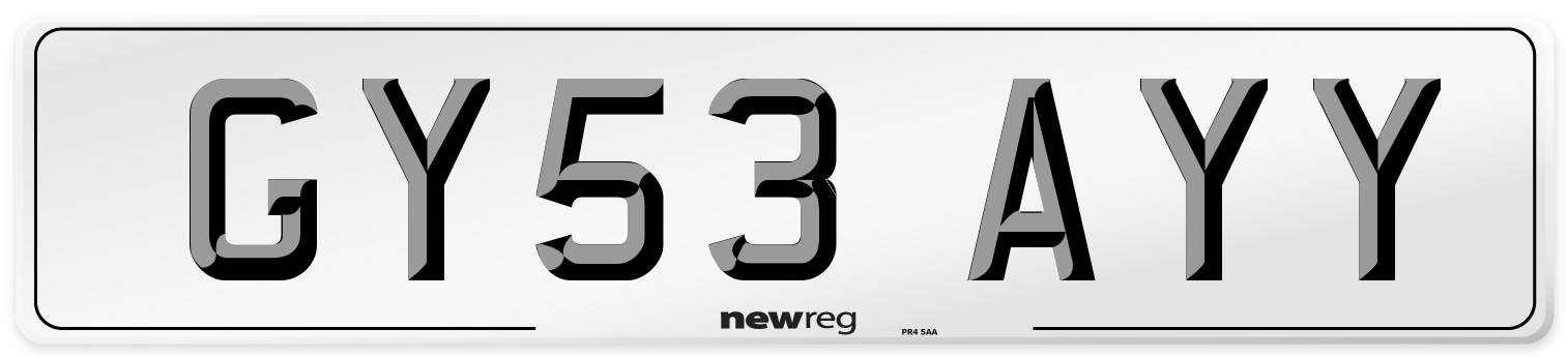 GY53 AYY Number Plate from New Reg